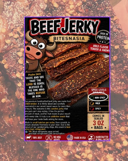 Sweet • Beef Jerky • Addictive • Bold Flavor • Crunchy Mild CRISPY SAVORY (No HEAT)
